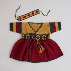 슬로우모먼츠 베베 모티브 원피스 & 가디건 코바늘 DIY 키트 - 명절 아기 한복 추석 설날, 수박, 배송 메세지에 색상명과 수량 작성해주세요, 1개