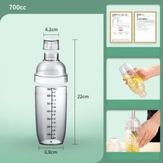 350/500/700/1000ml PC 수지 칵테일 셰이커 홈 바기구 마티니 핸드 셰이커 컵 저울 우유 와인 음료 셰이커, 기타, 04 700ml