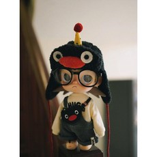 지거 펭귄 멜빵바지 세트 인형복 BJD 1/8 20cm 액션 인형 인형의상, 20 cm, 아기가 없어요, 살구 스웨트셔츠+팬츠