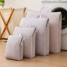 공유 3D 메쉬 입체 무형광 세탁망 세트 아기 신발 운동화 속옷 소형 중형 대형 빨래망, 1세트, 화이트/4종