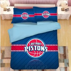 NBA 디트로이트 피스톤스 이불 배게 커버 세트 (싱글 더블) Detroit Pistons Duvet Cover Set, 포함