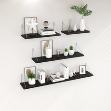 셔니엘 무타공 못없이 인테리어 벽걸이선반 3중세트, 블랙, 3단