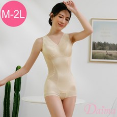 Daima黛瑪無鋼圈塑身衣 大尺碼塑身衣(夢露曲線) 平口褲短版 M-XXL 蠶絲鍺元素連身束衣-膚色