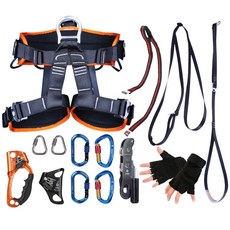 下殺價 【多規格 選擇】戶外 攀巖裝備全套登山速降攀巖繩套裝高空安全繩上升下降器探洞, 不帶繩索套裝