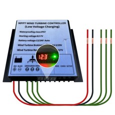 디지털 Dispaly MPPT 풍력 터빈 컨트롤러 400W 500W 600W 800W 발전기 용 저전압 12V 24V 풍차 팬 레귤레이터, [02] 600W, [01] Auto 12V24V