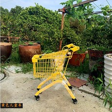 소꼽놀이 마트카트 소형 미니 키즈카페 어린이집 유치원 계산대놀이 역할 편의점, B.소형 옐로우 높이630MM, 1개
