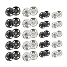 메탈 스냅 단추 10mm 2종 x 30p + 8mm 2종 x 30p 세트, 1세트