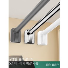 접이식 벽걸이옷걸이 스테인리스 발코니용 실내 가정용 논슬립 미끄럼방지 코트랙, 1개, B_그레이 0.7-1.2m 확장 큰