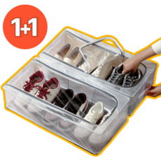 프렌델리 투명 방수 접이식 신발정리 수납함 싱글도어, 2개, 클리어