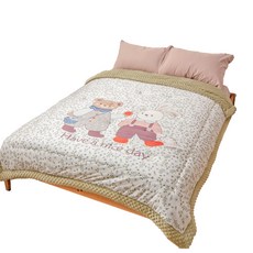 韓系保暖牛奶絨雪球被，牛奶絲荳荳絨，蓬鬆暖暖被，可水洗雙人冬季親膚保暖, 紫園兔語