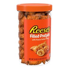Reese's 과자 칩 리ese의 필드 프레첼 땅콩버터 너겟 바삭한 바로 먹을 수 있는 달콤하고 짭짤한 간식 18온스 병