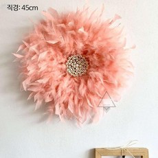 깃털 벽 장식 아트 인테리어 행잉레더스트랩 북유럽, D_45cm