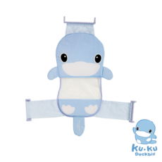 酷咕鴨 造型可調式安全浴網 寶寶沐浴安全防滑 舒適親膚可調 輕巧易收納, 藍色, 1個