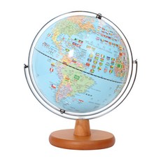 【SkyGlobe】10吋國旗版木質底座會說話地球儀(中英文對照)《WUZ屋子》