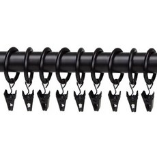 간편한 커튼링집게 (내경 3.2cm) 4컬러 25파이용, 10개, 블랙