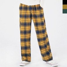 시원한바지 집에서입는옷 실내복 남성체크와이드팬츠 남자통바지