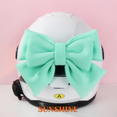 SUNSHINE 오토바이 헬멧 대형 리본 장식 악세사리, 민트