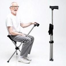 Ez 휴대용 접이식 지팡이 의자 노약자 어르신용 idea 경량체어 서서의자, 단품, 1개