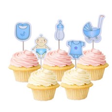24 PCS 축구 이쑤시개 장식 샤워 토퍼 케이크 소년 플래그 축하 파티 컵케익 테마 디저트 생일, 민트 그린