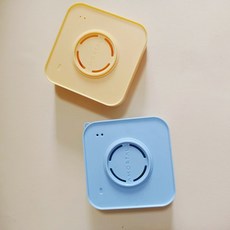 爾木萄粉撲盒 藍色/黃色可選, 1個, 爾木萄收納盒#黃色