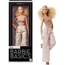 바비 Barbie 기본 컬 롱 헤어 시그니처 Barbie Basics 모델 07 수집가 인형 움직이는 몸 바비 인형 6세부터 중립 JJX26, 1개, 상세페이지 참조