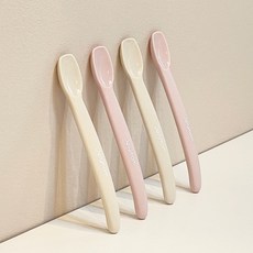 실리콘 이유식 스푼 이유식스푼+케이스, 이유식스푼-크림베이지, 1개
