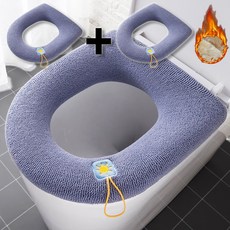 올라이프지 따뜻한 극세사 변기 커버 시트 겨울 방한 카바 2P, 퍼플, 2개