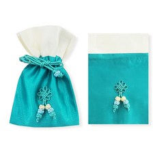 전통장식 복주머니 선물포장 답례품 파우치 청록