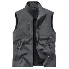多口袋男款工裝背心 - 春秋戶外攝影運動休閒坎肩