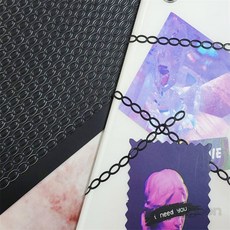 PVC 스티커 체인링 블랙 문구용