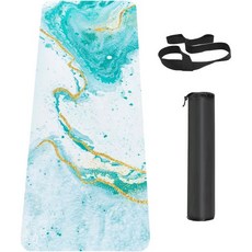 남성 여성용 논슬립 요가 매트 TPE 운동 휴대용 스트랩이 있는 두꺼운 운동용 피트니스 필라테스 바닥 72 x 24 6mm, Multicolored, 1개