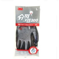 3M 슈퍼그립 200 NBR 코팅장갑 10켤레 작업 장갑 캠핑장갑 안전장갑 배달 원예, 회색, 1세트