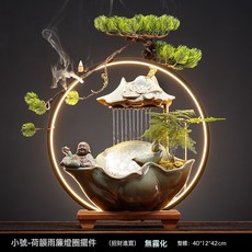 新中式招財流水擺件循環加溼玄關桌面辦公室客廳開業喬遷禮品滴水, 1個