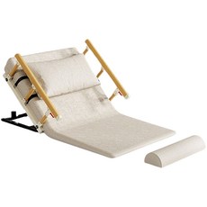 電動起身助力器，電動遙控升降，可拆卸護欄，加厚海綿墊，附贈可拆卸枕頭, 華諾克短款升降起床墊米白色-短款+護欄, 1套