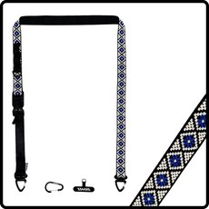 【WasangShow 花生騷】原民風格圖織多功能背繩快扣款(藍八角星), 1個