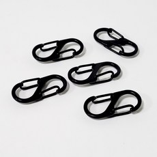 양방향 카라 비너 S형 연결 고리 미니 비너 블랙, 1개