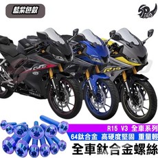 適用於 R15 V3 全車鈦合金螺絲 藍紫色, 1個, 油管支架螺絲【1組】,藍紫色