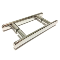 圓扁管對拉把手 白鐵門把（亮光.霧黑）孔距150.200，堅固耐用不易生鏽，輕鬆安裝適用多種門型, 1個