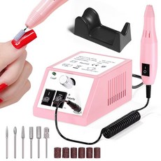 高功率美甲打磨機 電動筆式磨甲器 指甲打磨機2000拋光卸甲美甲機, 1個, 歐規-粉色:如圖