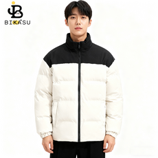 BIKASU 남성 겨울 방수 숏패딩 빅사이즈 도톰 패딩 자켓 데일리 그래핀 보온 바람막이 방한복