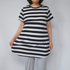 반팔 럭키 단가라수유티 지퍼형 임산부옷