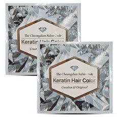 더 청담 살롱코드 케라틴 헤어컬러 염모제, 다크브라운, 2개