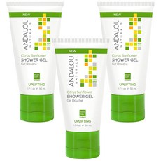 안달로우내추럴스 시트러스 선플라워 샤워 젤 업리프팅, 3개, 50ml