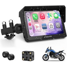 카르푸라이드 W502TPRO 오토바이용 카플레이 및 안드로이드 오토 TPMS 듀얼 블루투스 5인치 방수 GPS 내비게이션 화면 음악 공유 인터콤 EQ 조명 센서 나침반 기압, 카르푸라이드 W502TPRO 오토바이용 카플레이 및 안