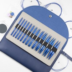 ATB 조립식 뜨개 줄 대바늘 세트 파우치 블루