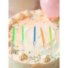 彩色螺旋造型派對生日蛋糕插蠟燭, 多色, 5個