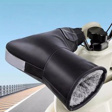 BIENOE 오토바이 방한토시 겨울 핸들커버 방한 방수 두꺼운 방풍 손보호 장갑, 블랙