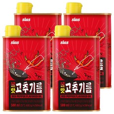 시아스 불맛고추기름, 500ml, 4개