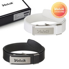 볼빅 VBFB 메탈 로고 소가죽 남성 자동 골프벨트, 블랙