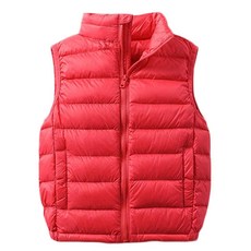 숏패딩 자켓 패딩 재킷 다운 코트 경량 아우터 SK Studio 남아 여아 조끼 겨울용 민소매 레드 168905